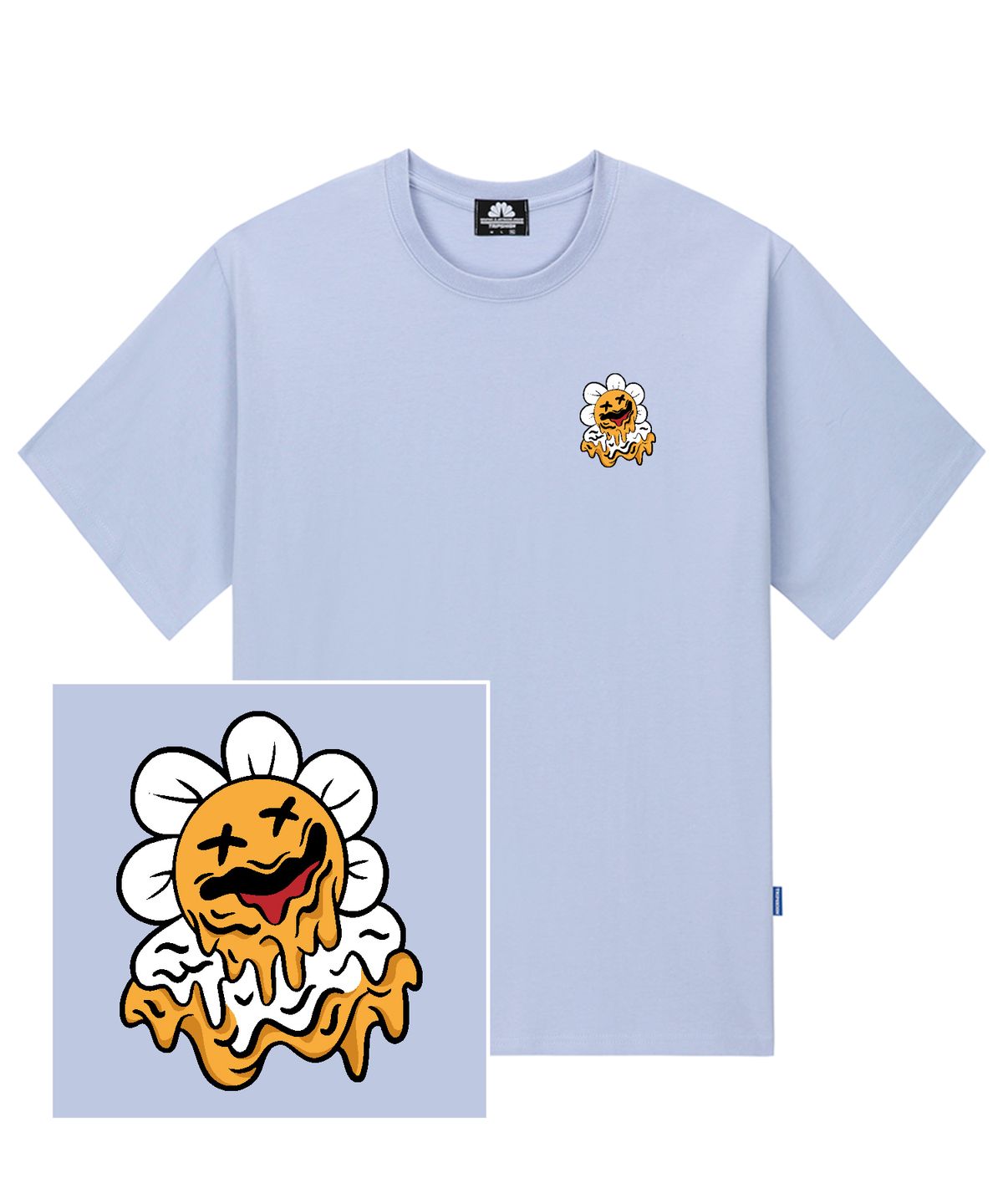 트립션(TRIPSHION) MELTING DAISY LOGO 티셔츠 - 퍼플