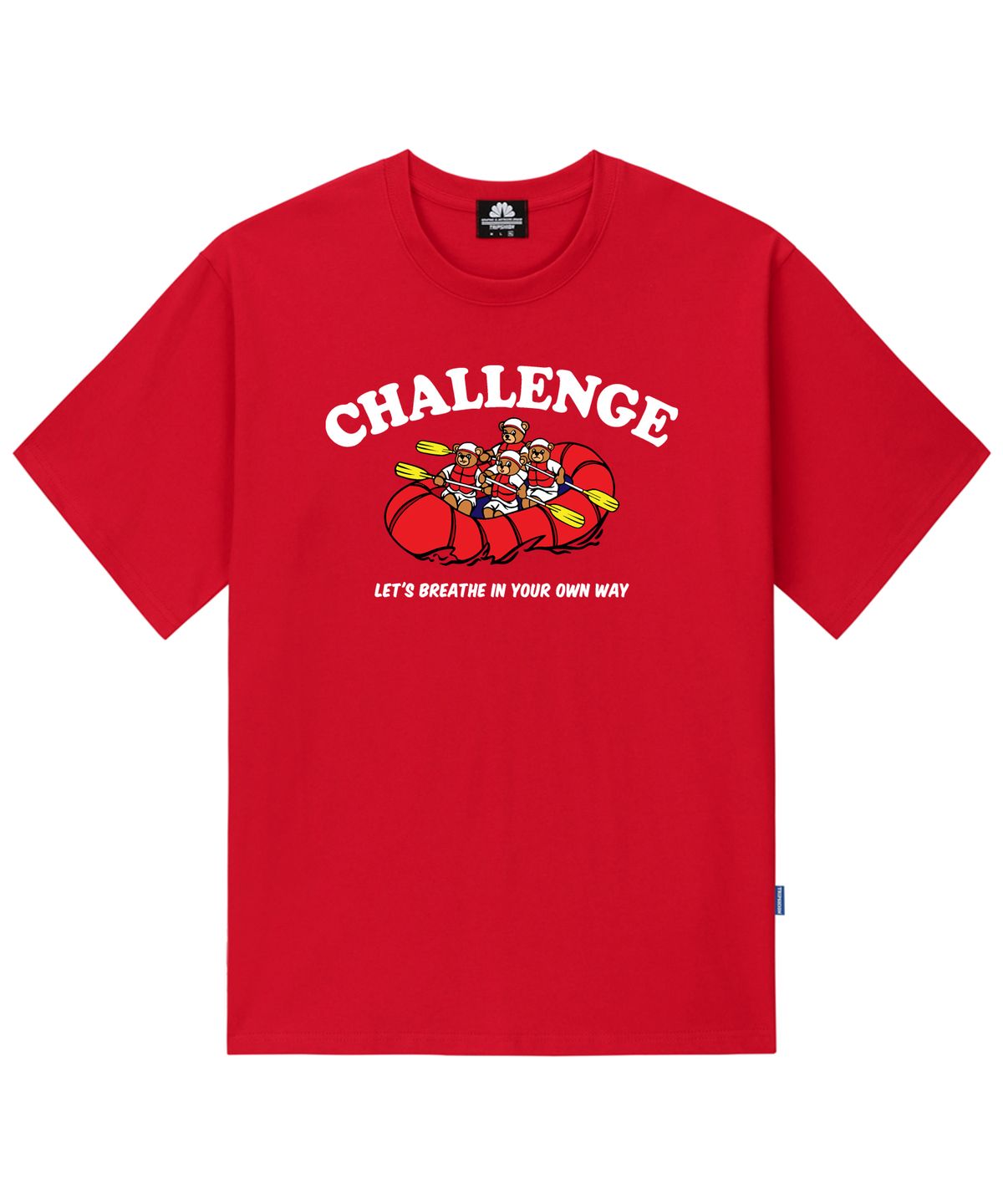 트립션(TRIPSHION) CHALLENGE BOAT BEAR GRAPHIC 티셔츠 - 레드