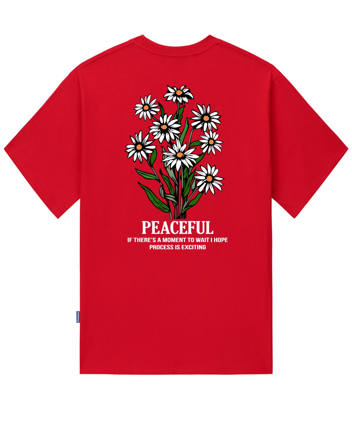 트립션(TRIPSHION) DAISY FLOWER BUNDLE GRAPHIC 티셔츠 - 레드