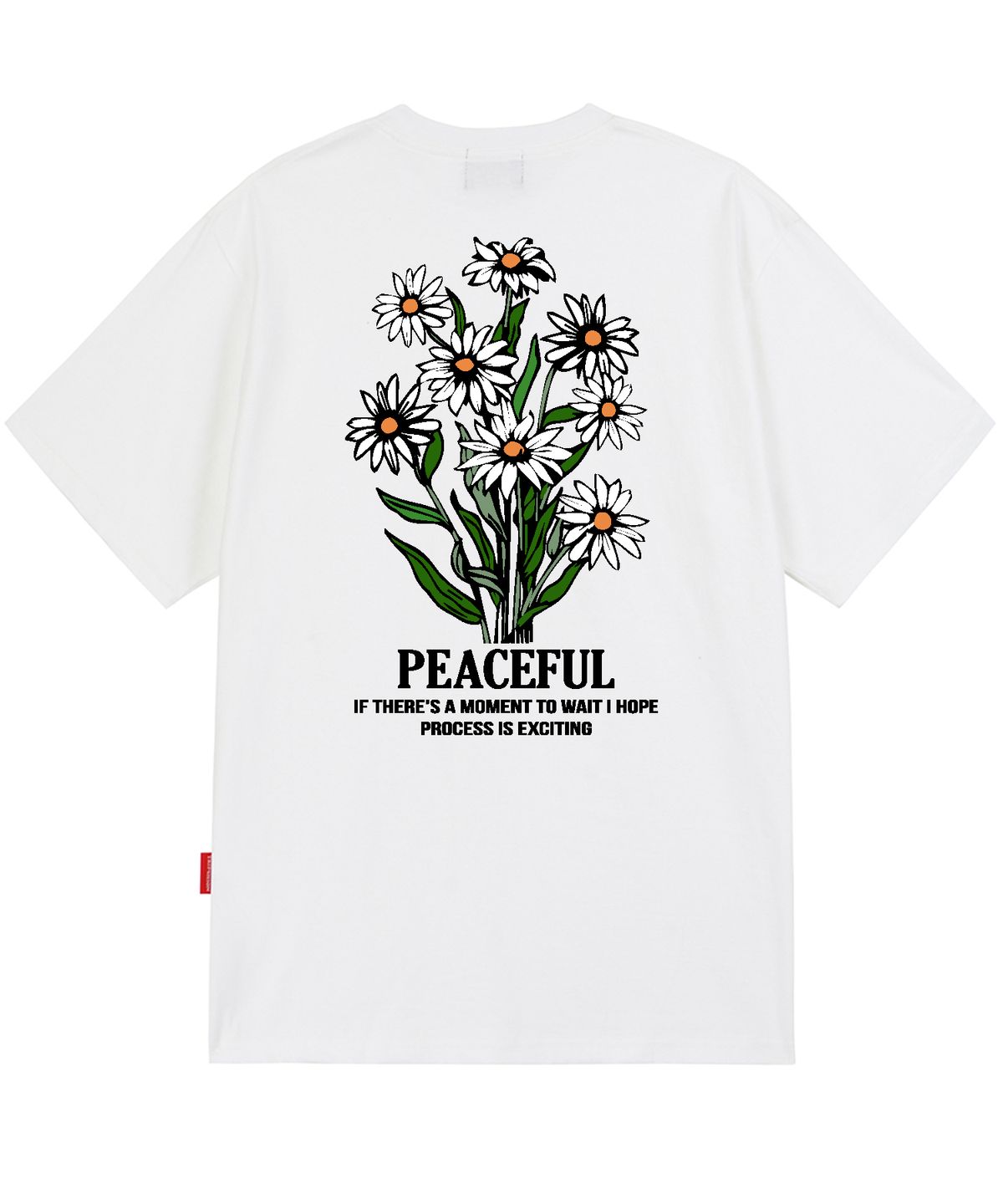 트립션(TRIPSHION) DAISY FLOWER BUNDLE GRAPHIC 티셔츠 - 화이트