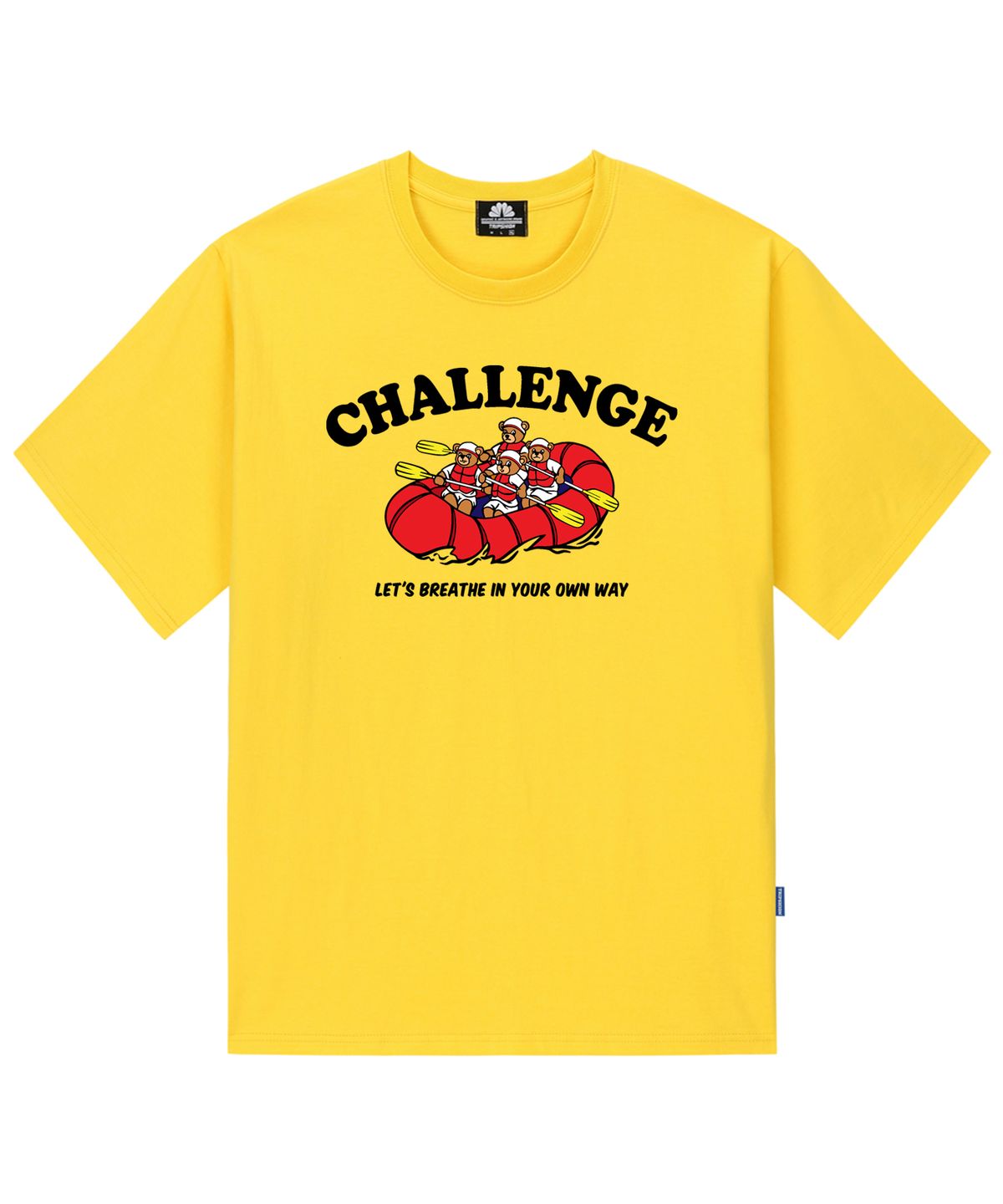 트립션(TRIPSHION) CHALLENGE BOAT BEAR GRAPHIC 티셔츠 - 옐로우