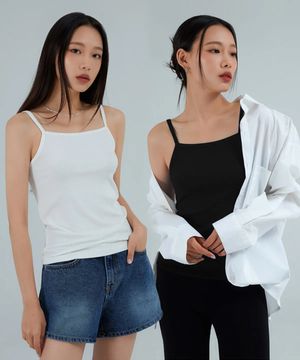 베이직 소프트 골지 슬리브리스 3color