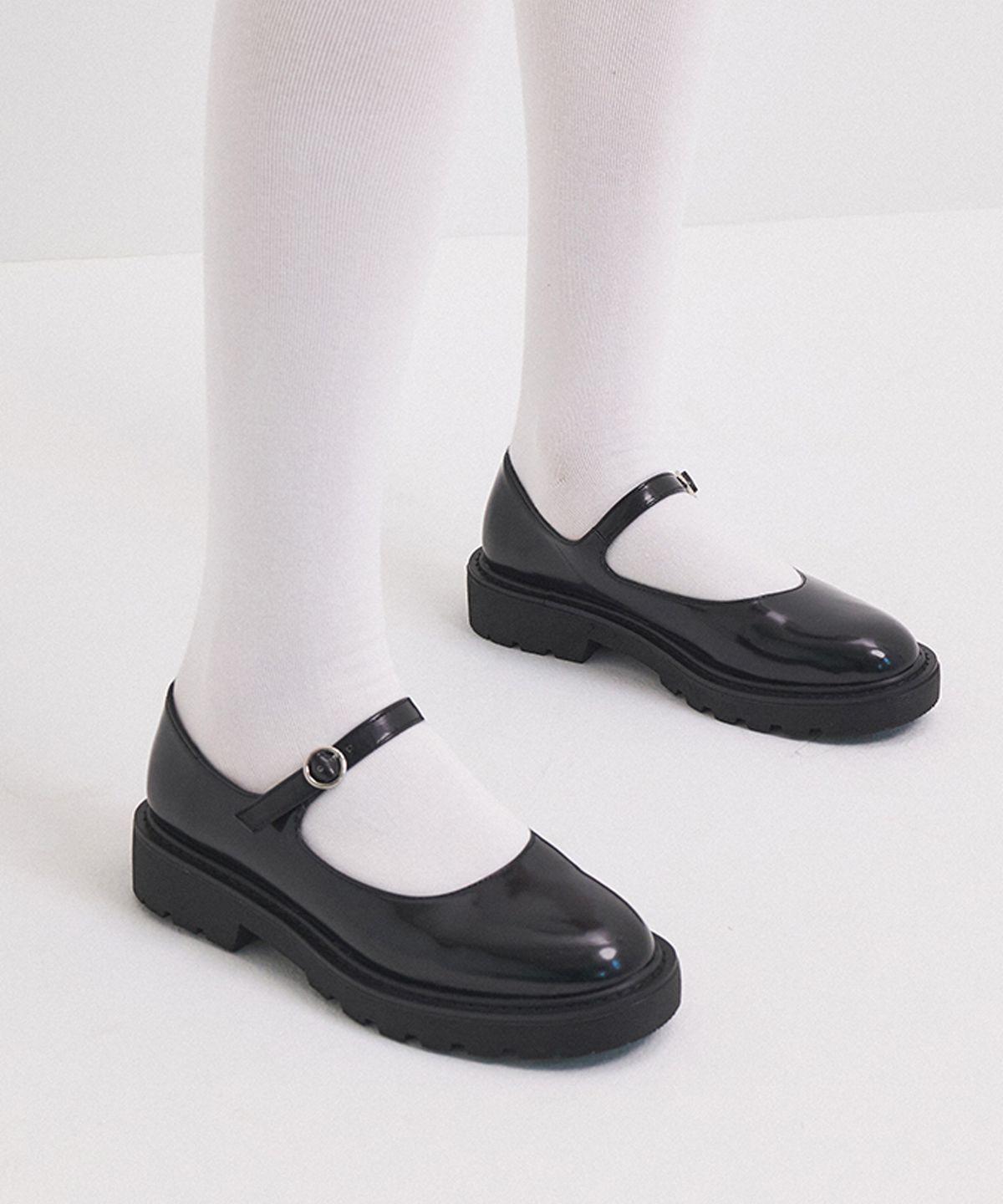 솔트앤초콜릿(SALT AND CHOCOLATE) 라운드 토 메리제인 청키 플랫 로퍼 412215005 (3.5cm/2colors)