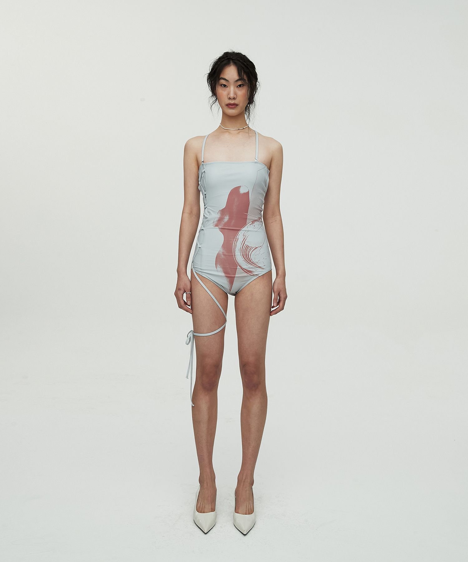 韓国商品/NACHE COSMIC SWIM SUIT NACHE-COSMIC SWIM SUIT(LIGHT GRAY) wmstore