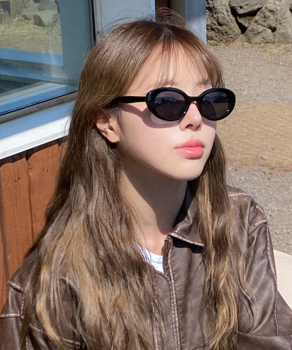MUSINSA | HANGLE EYEWEAR Korean Oval Sunglasses Black