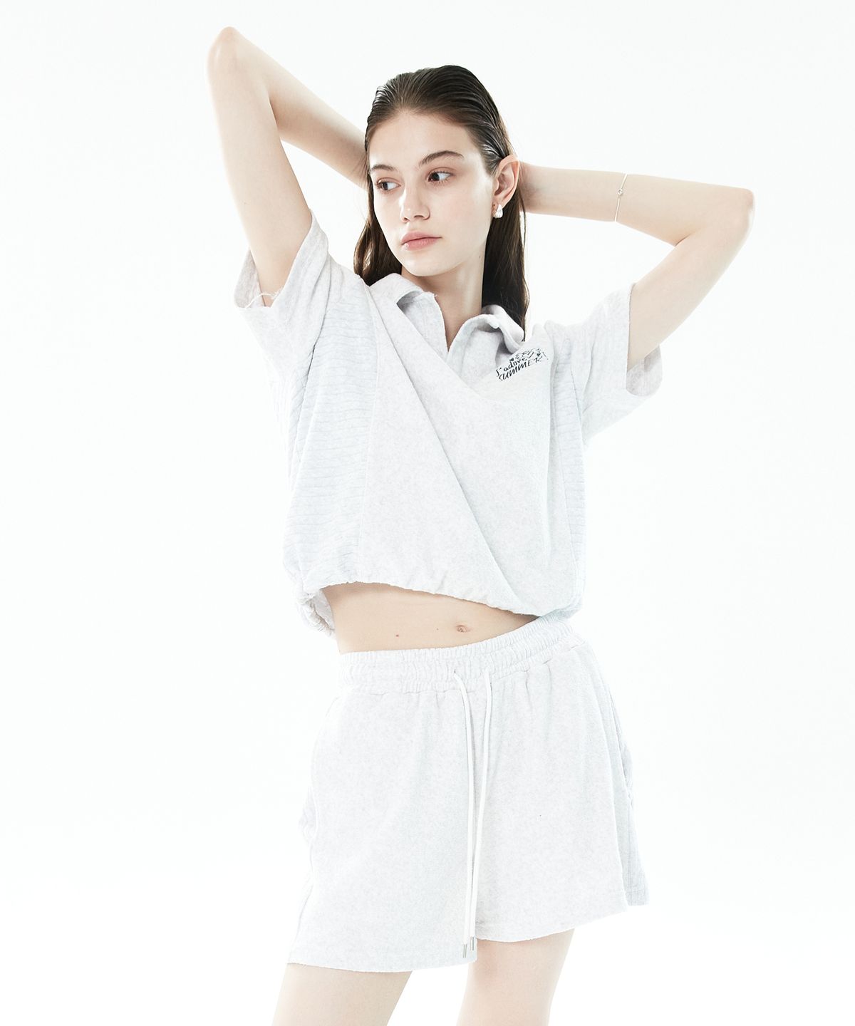 라티젠(LARTIGENT) LLS TERRY HALF OPEN TOP(WHITE)