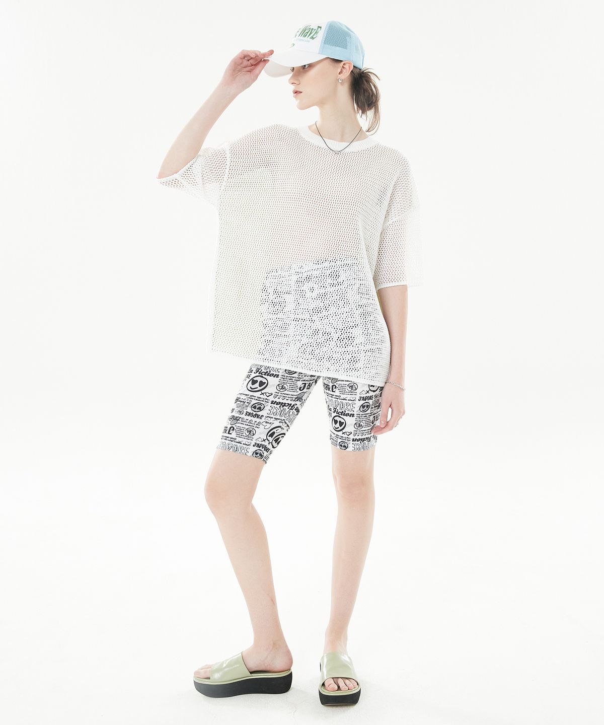 라티젠(LARTIGENT) LLS SMILE BIKE SHORTS(WHITE)