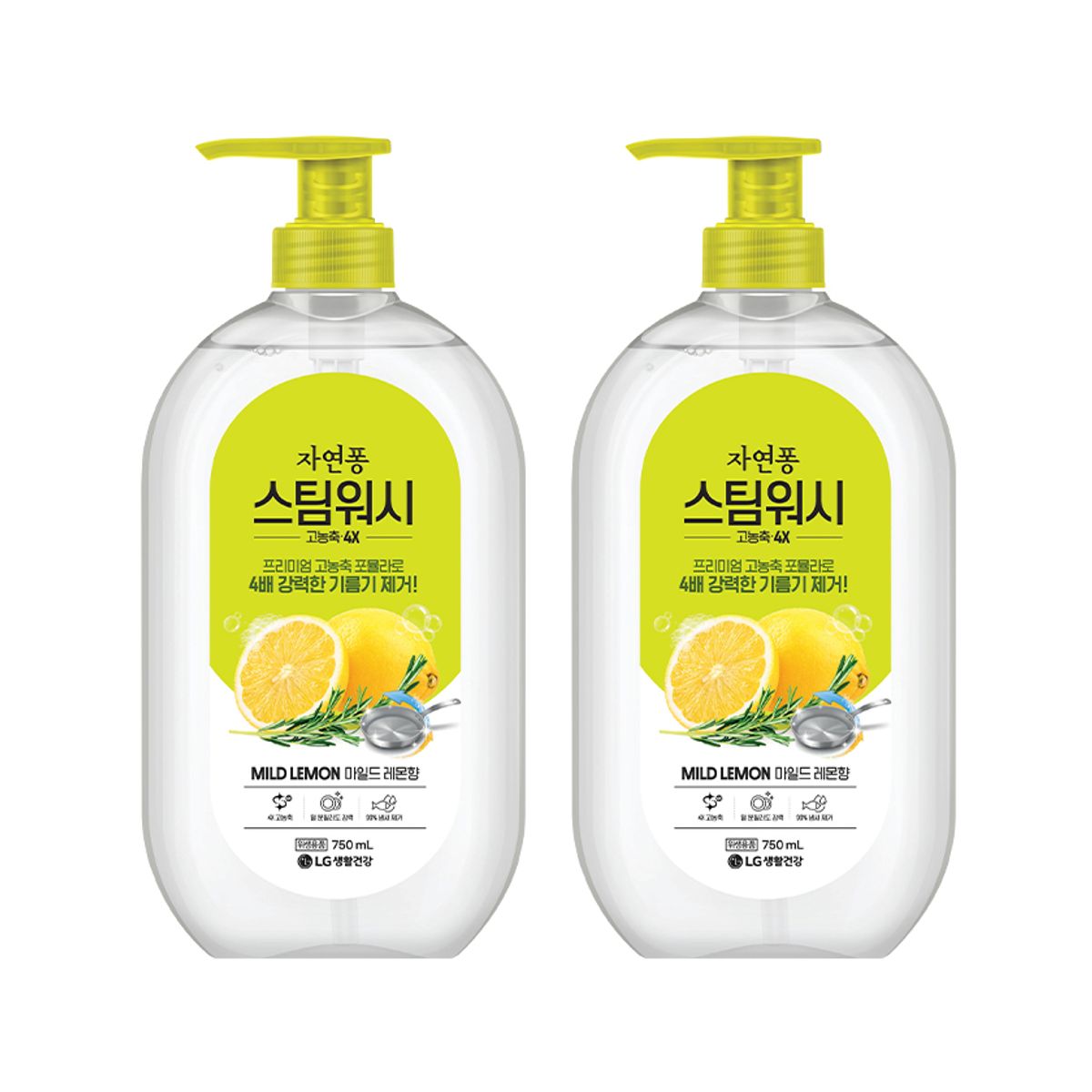 자연퐁(JAYEONPONG) 스팀워시 레몬향 750ml x 2개