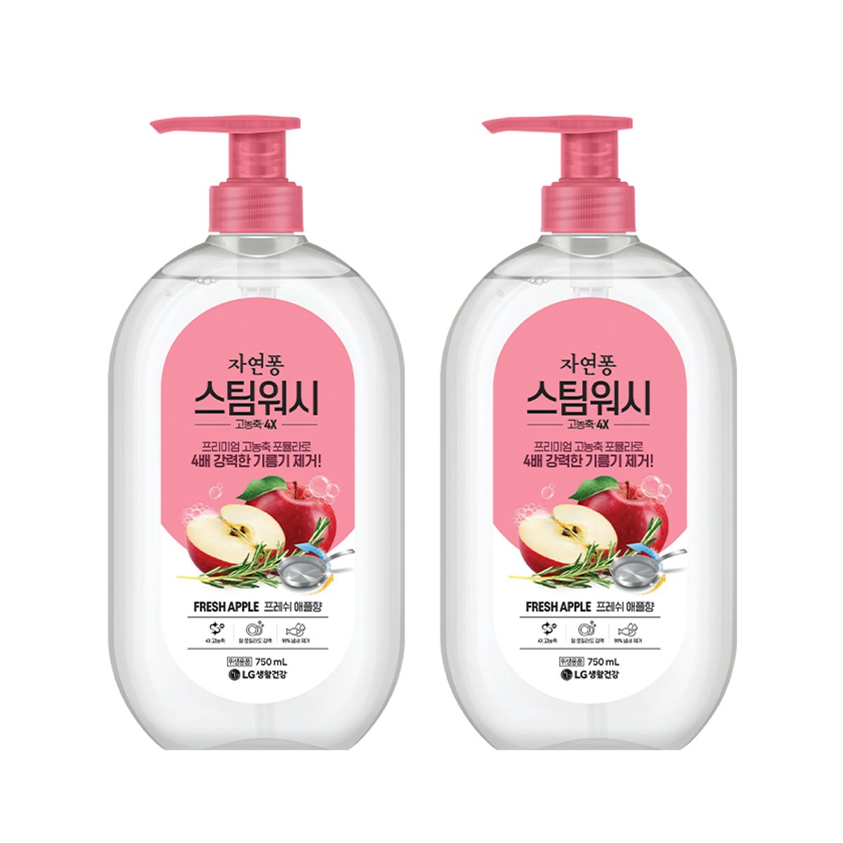 자연퐁(JAYEONPONG) 스팀워시 애플향 750ml x 2개
