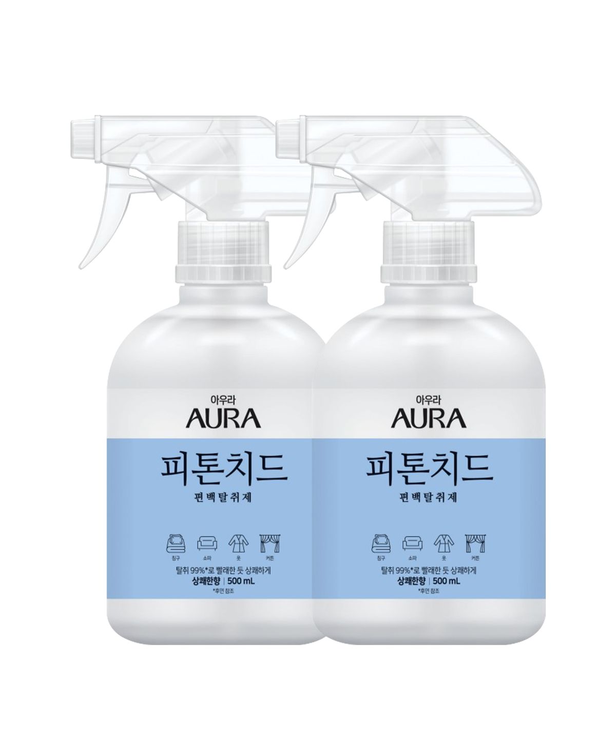 아우라(AURA) 피톤치드 섬유탈취제 500ml 상쾌한향 2개