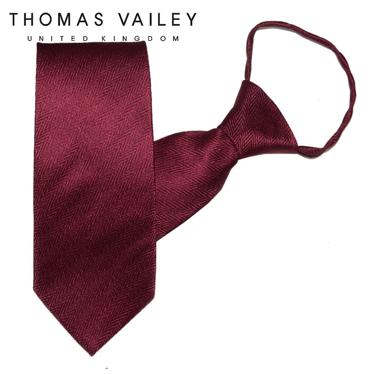 토마스 베일리(THOMAS VAILEY) 자동/지퍼넥타이-티샤크 와인 8cm