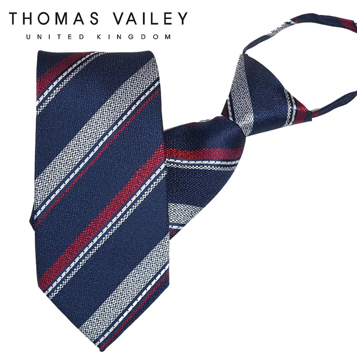 토마스 베일리(THOMAS VAILEY) 자동/지퍼넥타이-보나파르트 네이비 8cm