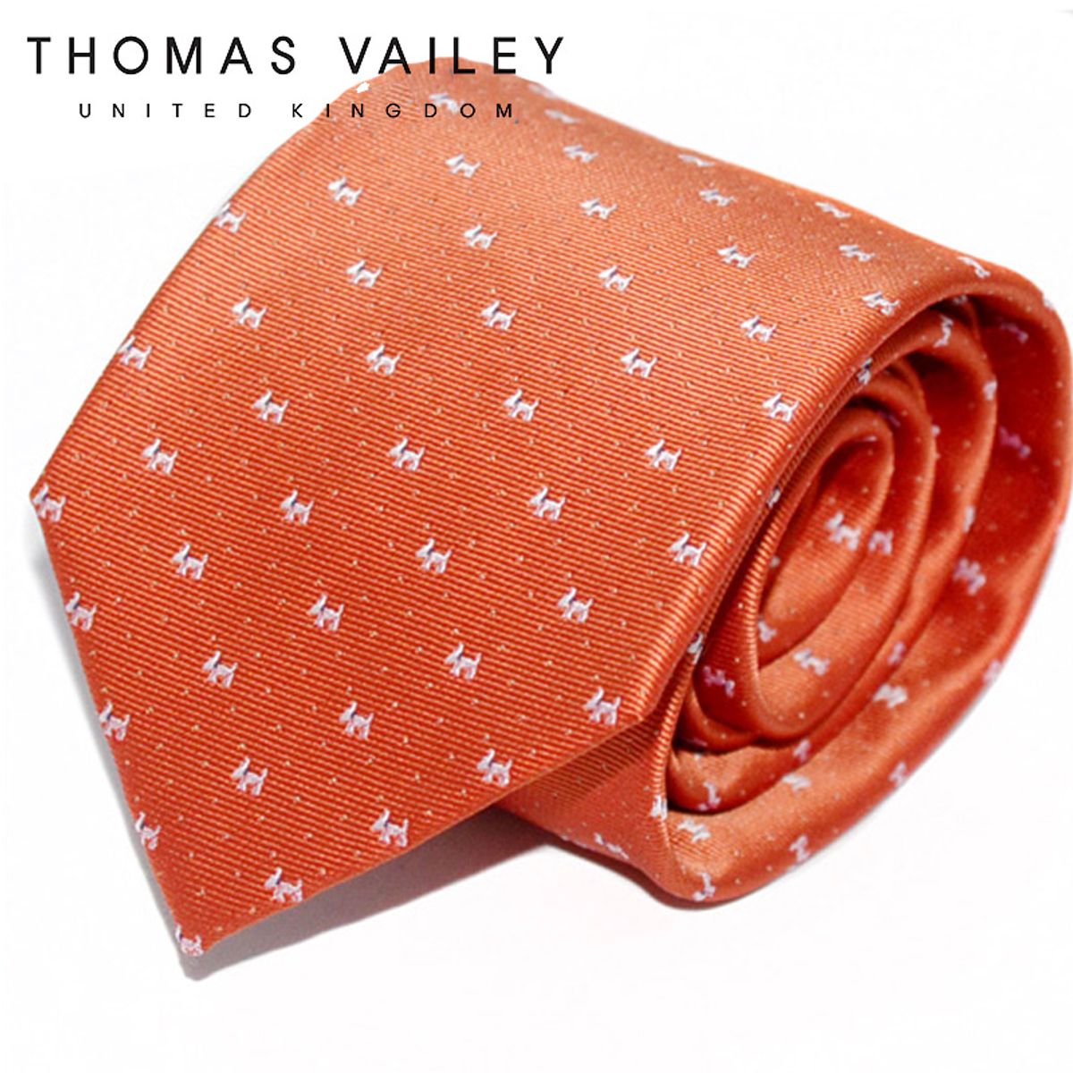 토마스 베일리(THOMAS VAILEY) 패션넥타이-댕댕이 오렌지 8cm