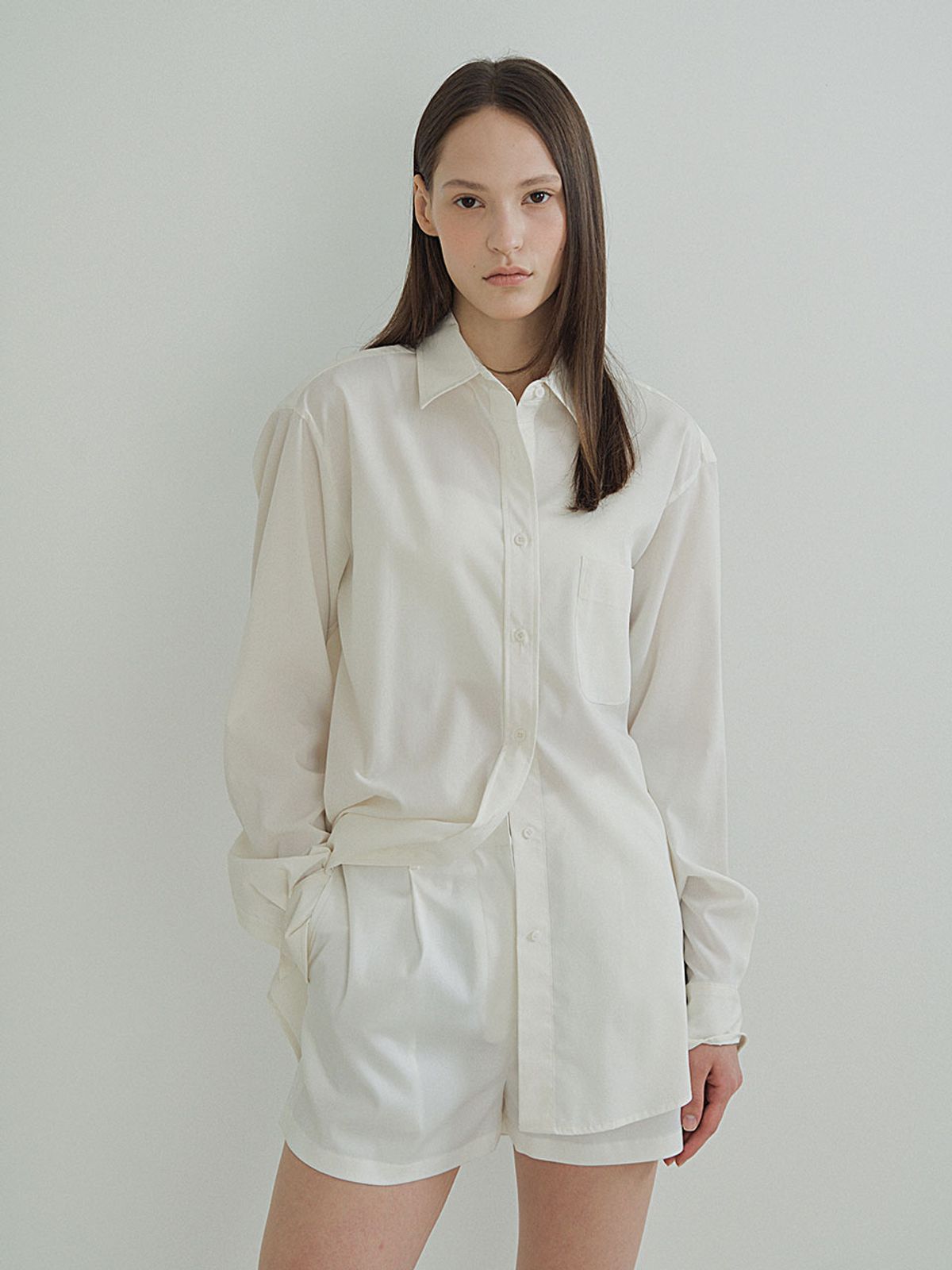 플로우먼(FLOWOMEN) Standard pocket shirts_Ivory
