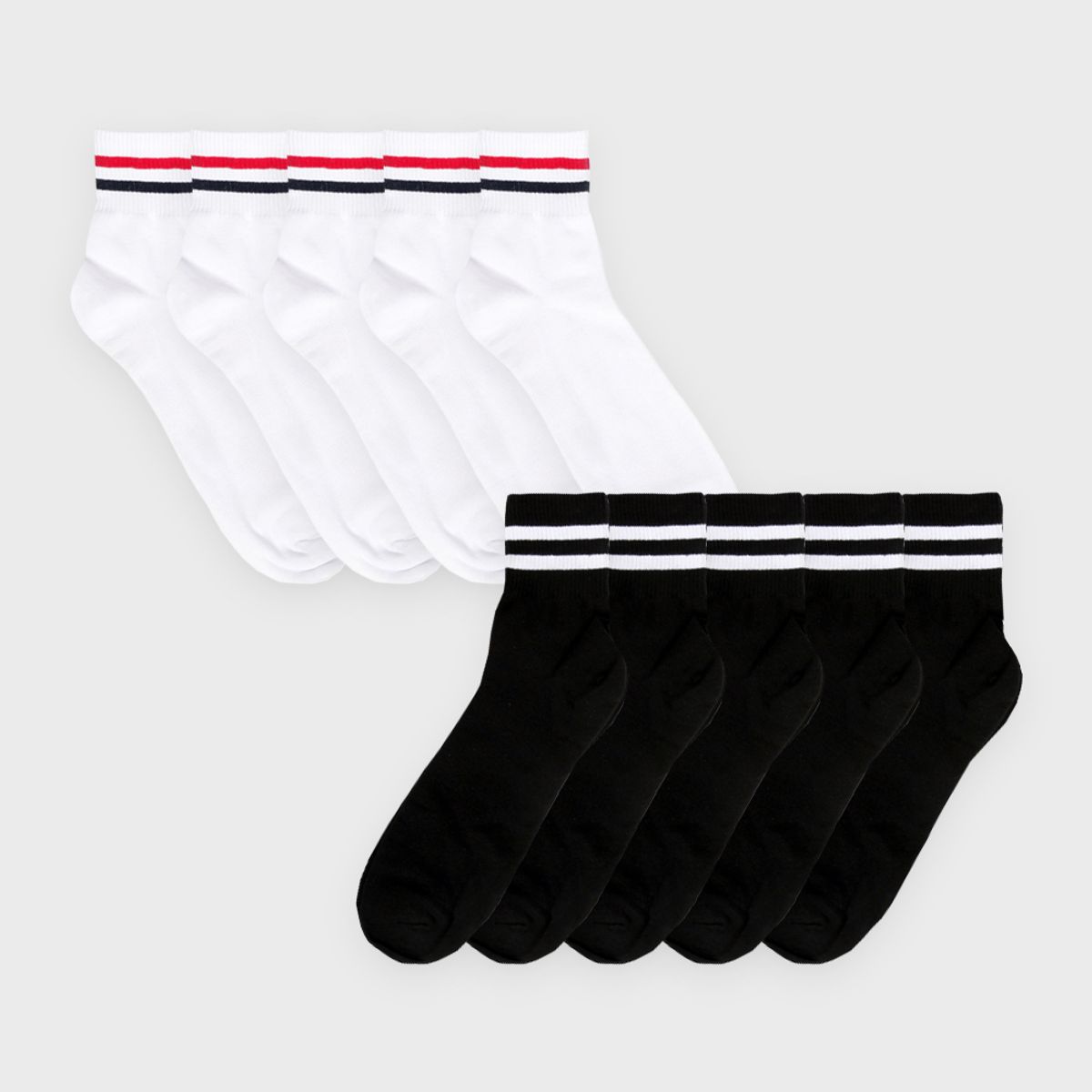 삭스에이(SOCKSA) [10PACK] 베이직 200N 투밴드 미들 긴양말