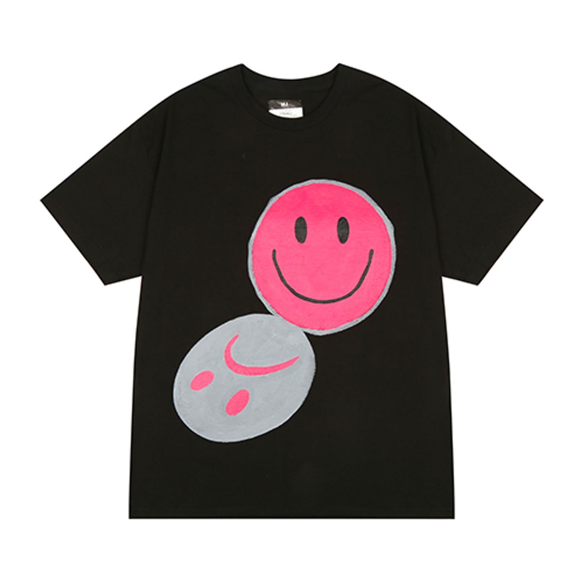 더 매드니스(THE MADNESS) HAND WORK TWO SMILE T-SHIRTS_BK