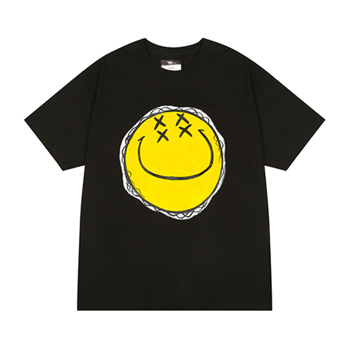 더 매드니스(THE MADNESS) HAND WORK FOUR X SMILE T-SHIRTS_BK