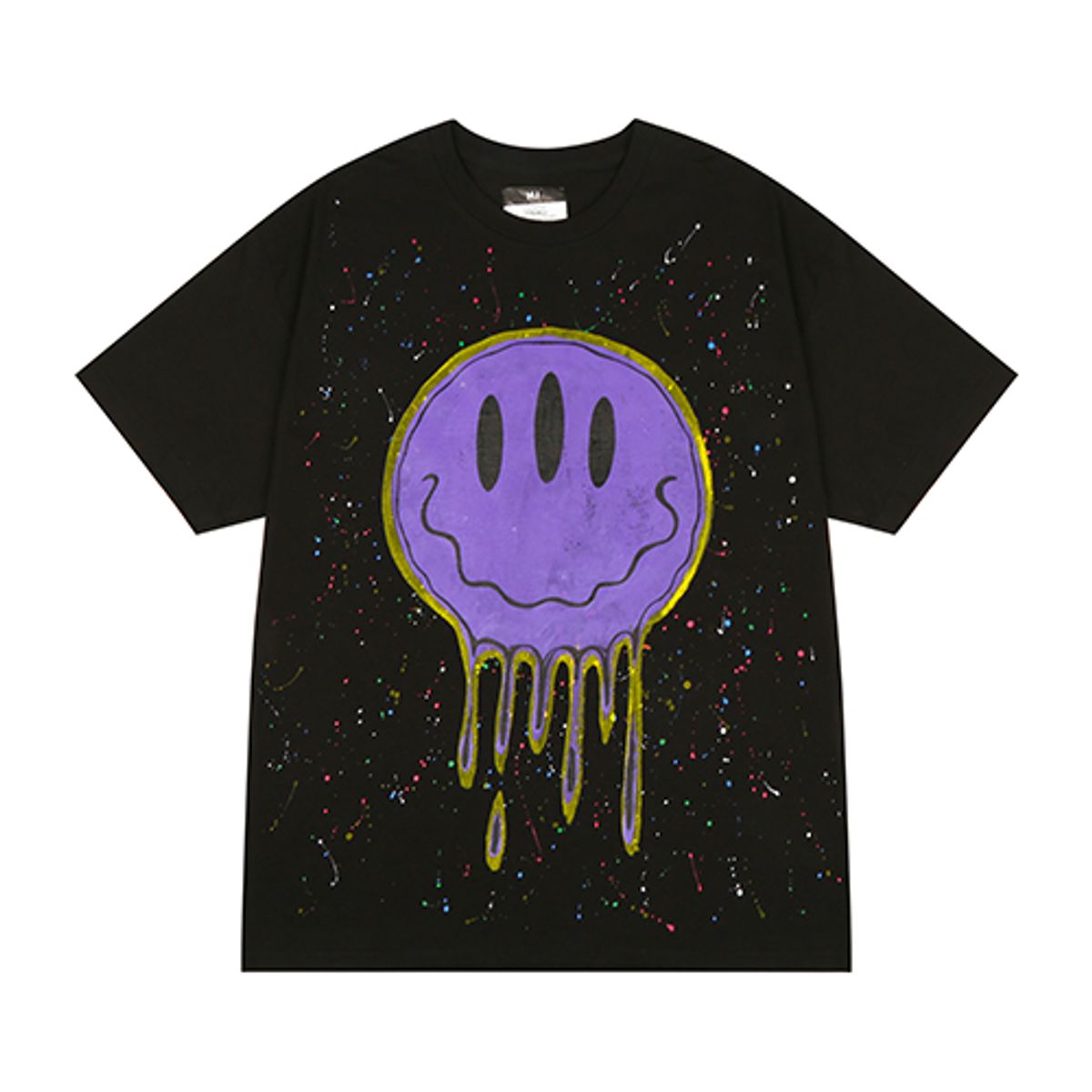 더 매드니스(THE MADNESS) HAND WORK RAIN SMILE T-SHIRTS_BK