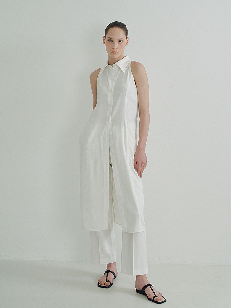 Halter Shirts Dress_Ivory