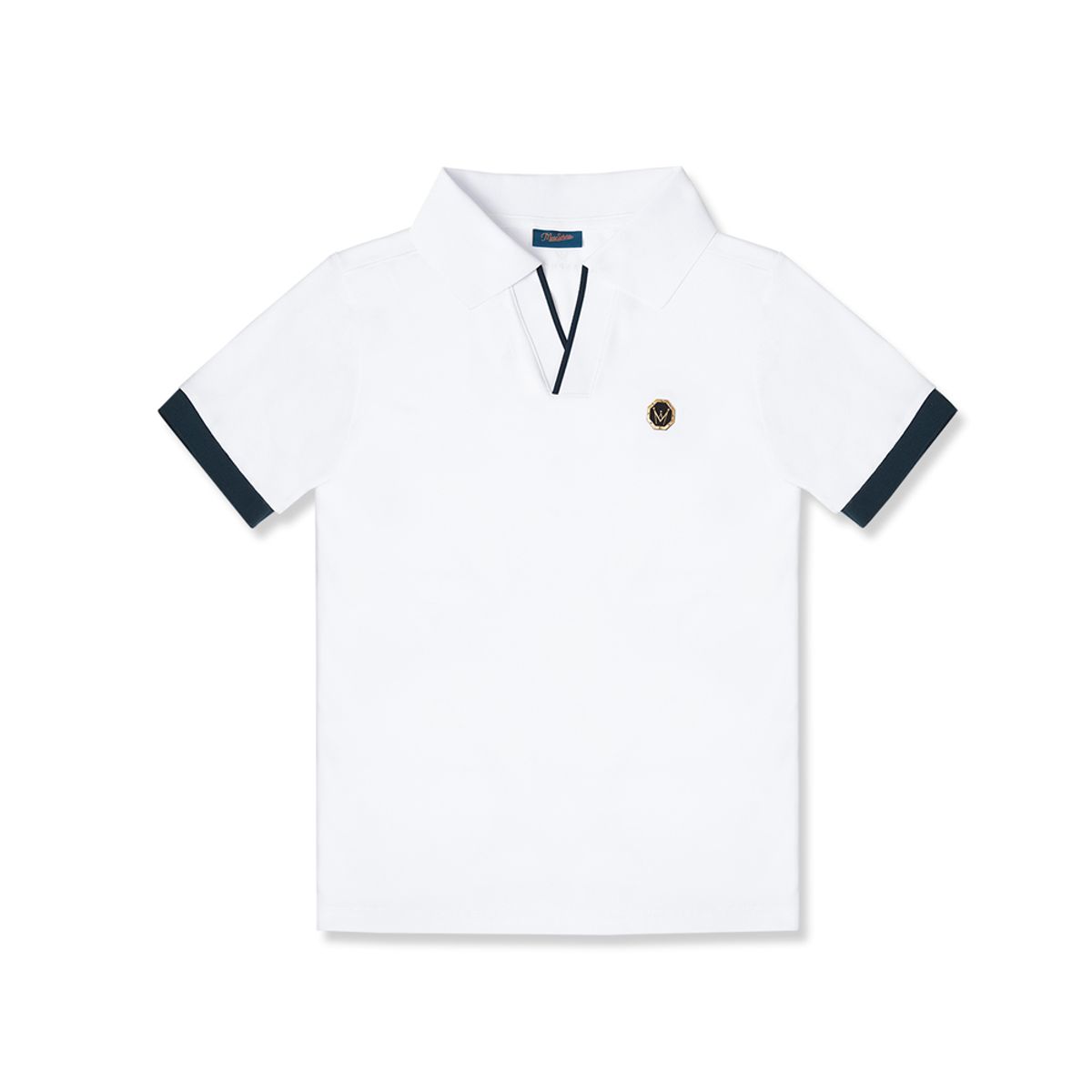 미스페라(MEASPHERA) WOMEN REGULAR-FIT OPEN COLLAR POLO SHIRT WHITE