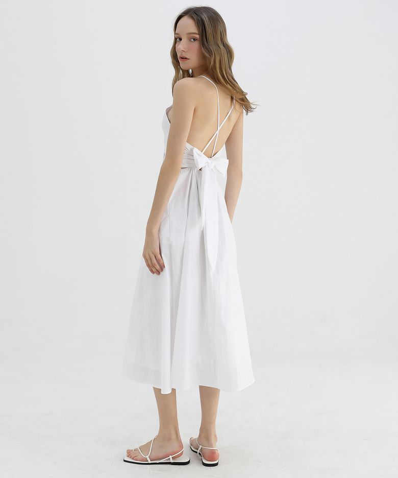 리본 백 드레스(WHITE)