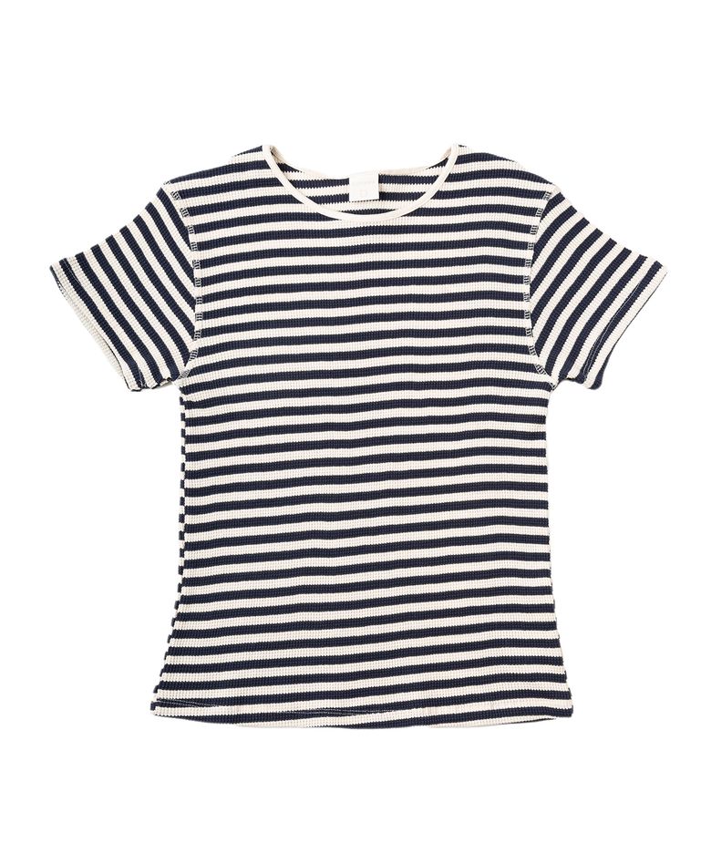 Waffle stripe tee_navy