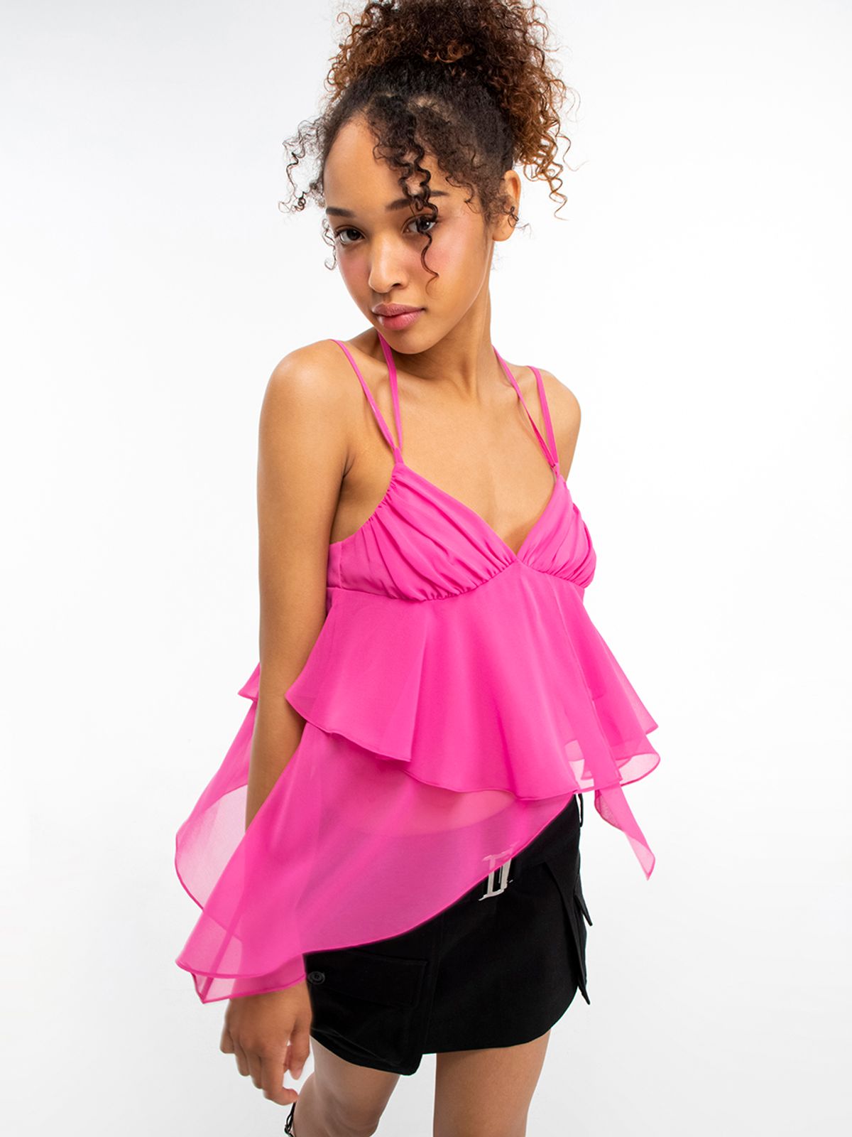 카프리슈(CAPRICIEUX) Chiffon layered blouse (PINK)