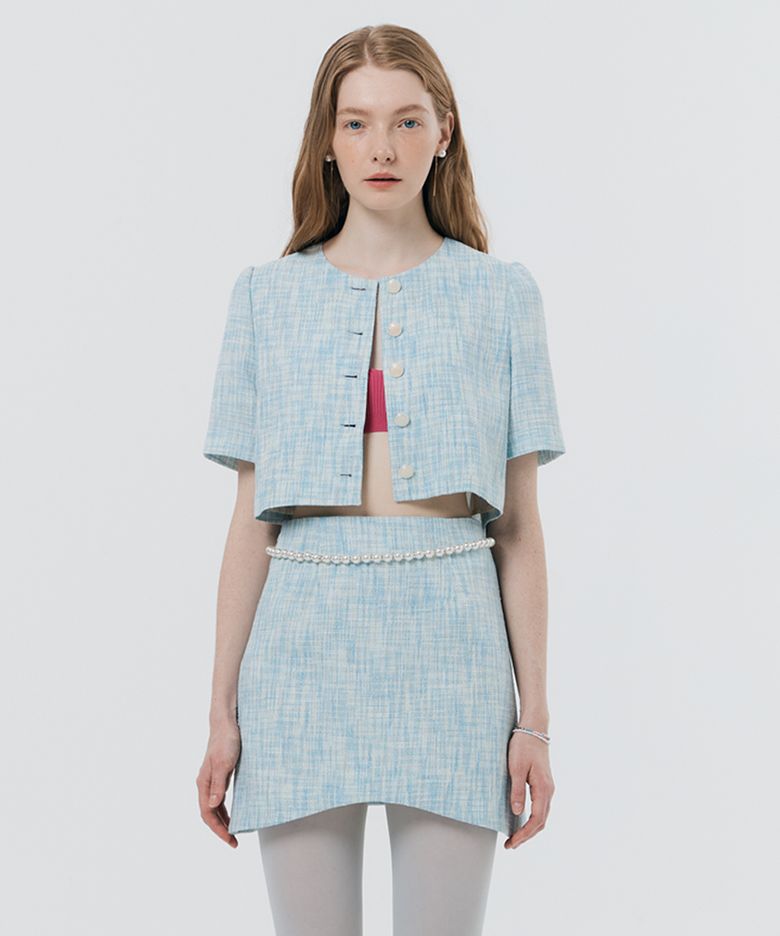 Tweed mini skirt (BLUE)