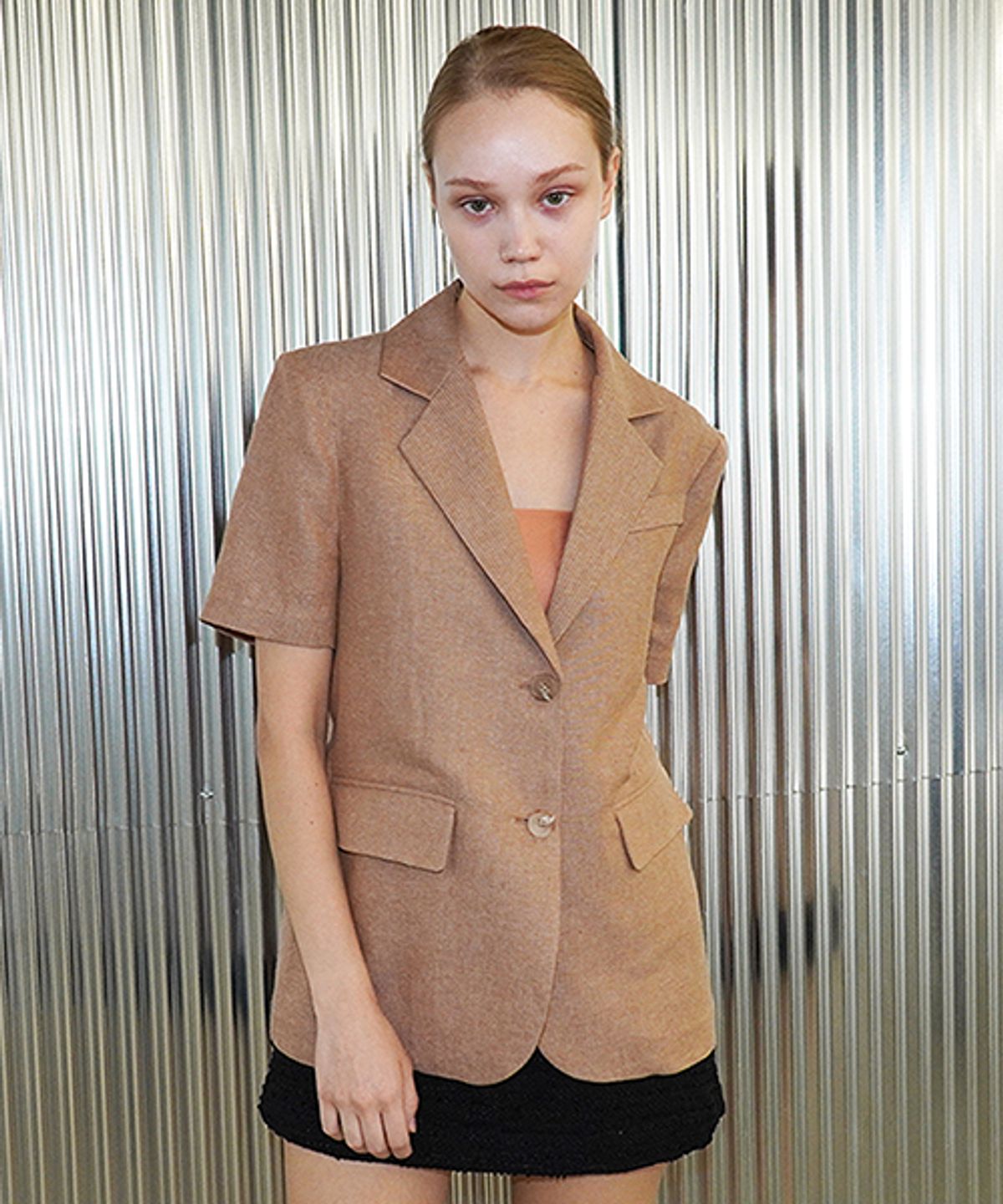 데미지니모닉(DAMAGE MNEMONIC) 린넨 포멀 브라운 자켓_ Linen Formal Brown JK