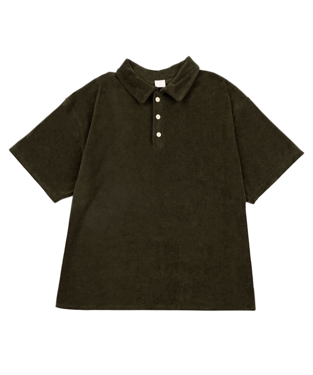 플로피엔디스크(FLOPPY&DISK) Overfit Terry Collar T-shirts_khaki M