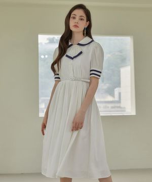 22HS 쥴리26 스마일  마린 원피스 아이보리