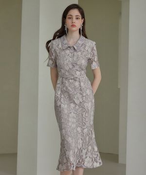 22HS 칼라53 스마일 오션 원피스 레이스 그레이