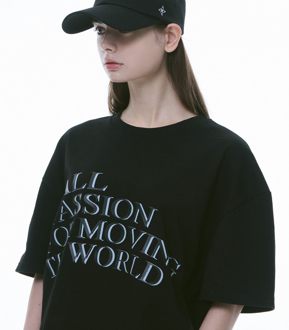 바이브레이트(VIBRATE) VBRT - WORLD LETTERING T-SHIRT (BLACK)