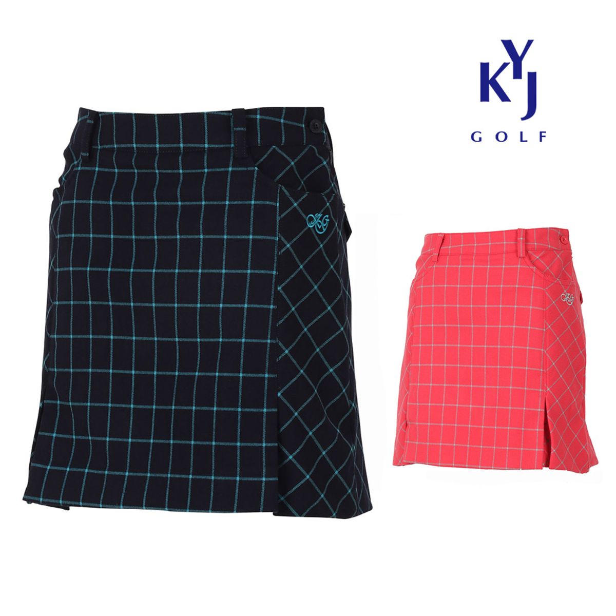 김영주 골프(KIM YOUNG JOO GOLF) 가을 겨울 체크패턴 여성 골프 스커트 GIWLSK61