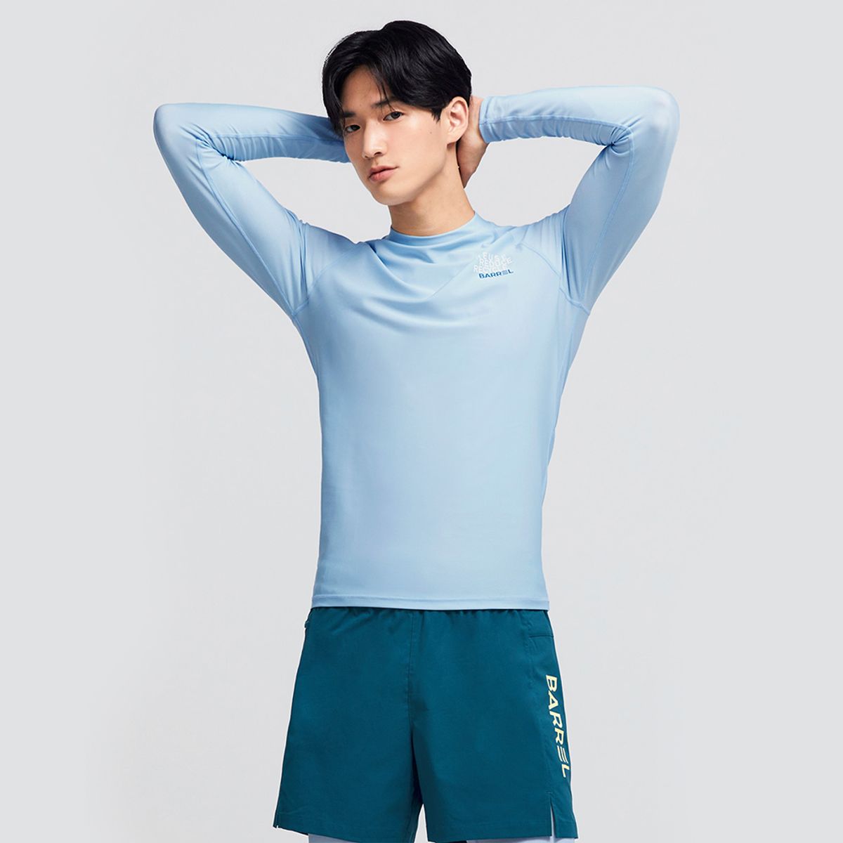 배럴(BARREL) 맨 에센셜 래쉬가드 아이스블루 (BI2MWRG12IBL)