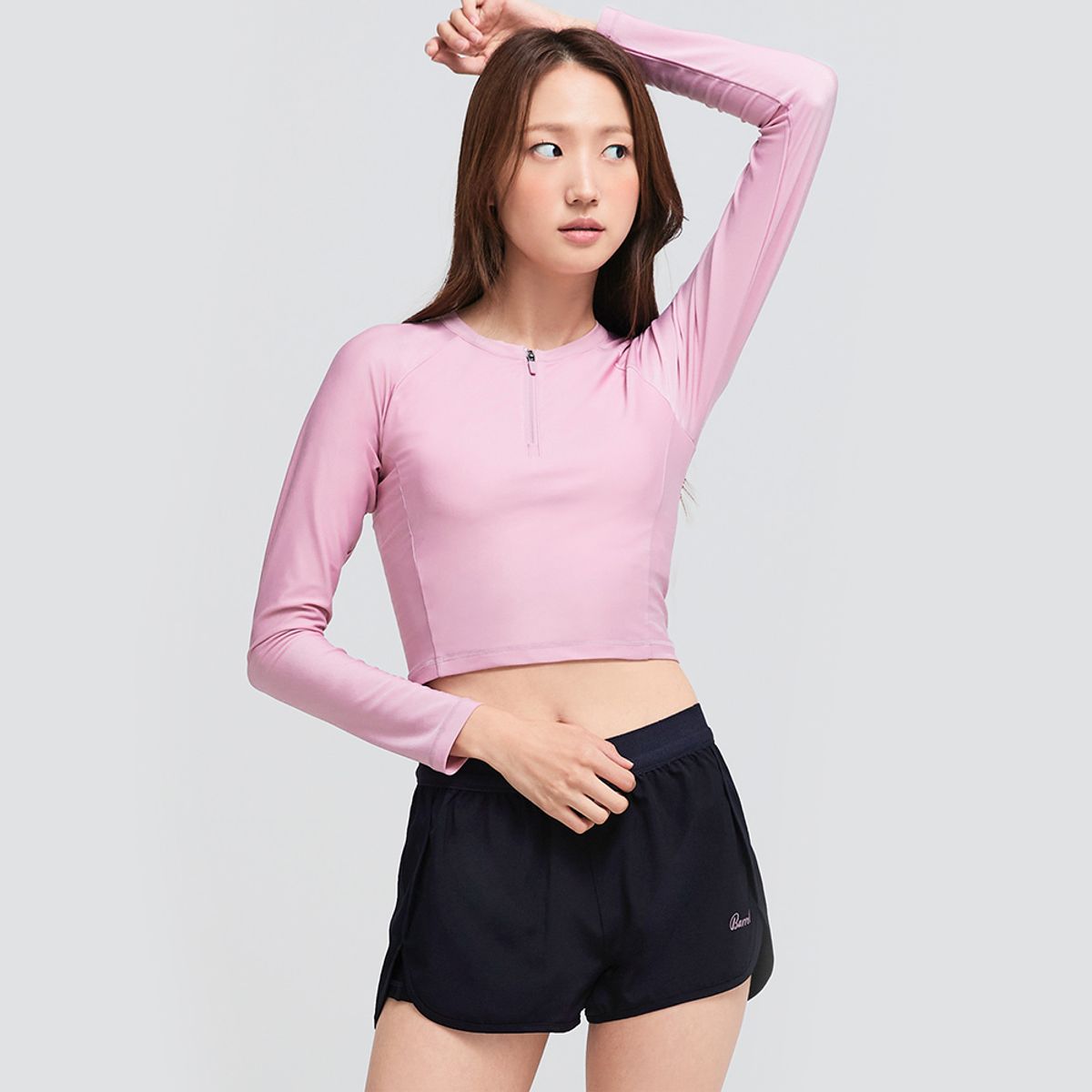 배럴(BARREL) 우먼 오션 크롭 집업 래쉬가드 사하라핑크 (BI2WWRG17SHP)