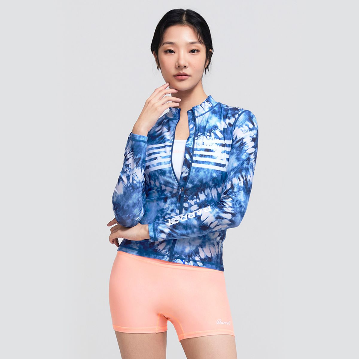배럴(BARREL) 우먼 오션 집업 래쉬가드 리프타이다이 (BI2WWRG14LTD)