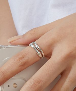 925실버 물결 쌍가락지 볼드링 반지 매그/ Mag