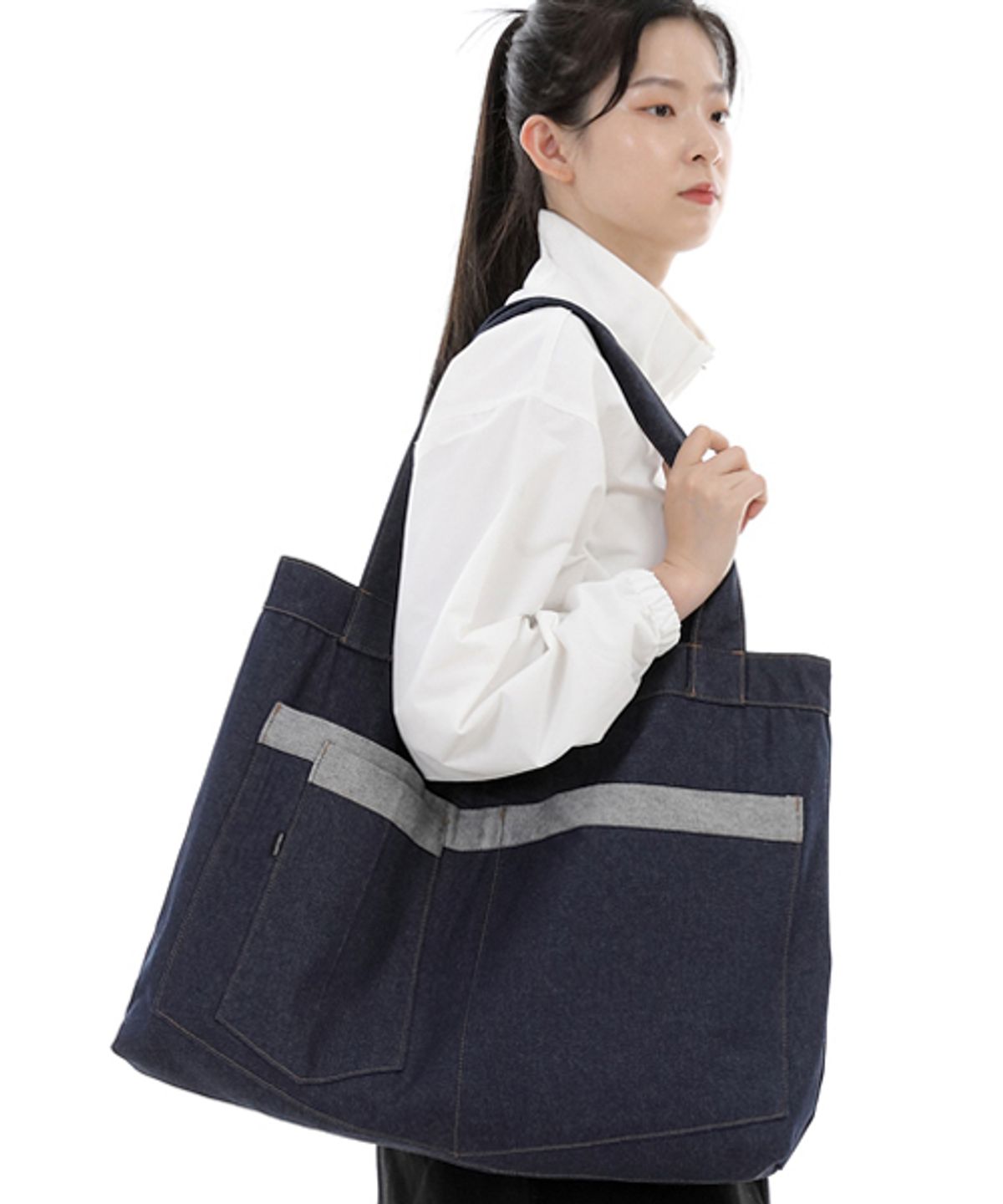세인트크루(SAINTCREW) 시티보이 메가빅 숄더백 CBM-110 인디고 데님 BRS