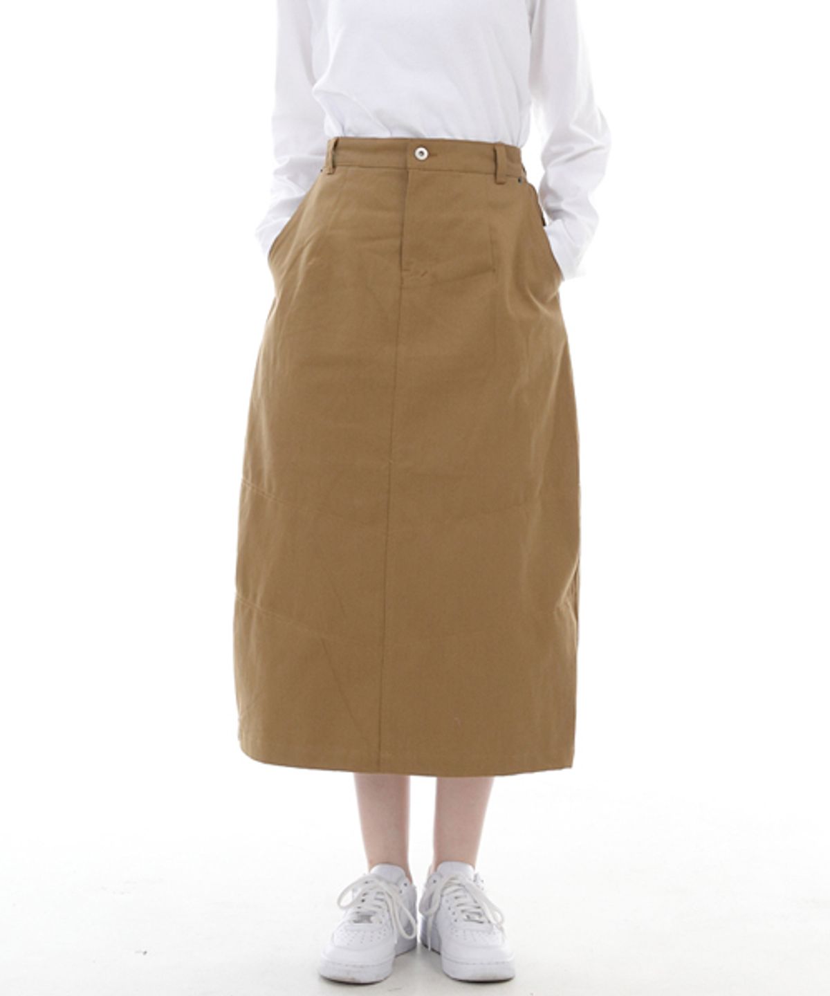 세인트크루(SAINTCREW) 와이드돔 하프밴드 롱스커트 WDH-1303 카멜