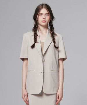 썸머울 반팔 자켓 베이지