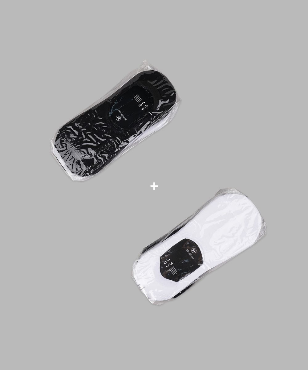 [10PACK+10PACK] 1507 페이크 삭스(실리콘 처리) _ 스노우 화이트/블랙