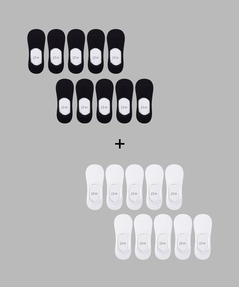 [10PACK+10PACK] 1507 페이크 삭스(실리콘 처리) _ 스노우 화이트/블랙