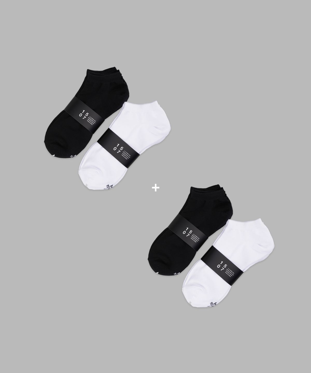 일오공칠(IL-O-GONG-CHIL) [10PACK+10PACK] 1507 모노 트라우져 스니커즈 삭스 _  스노우 화이트/블랙