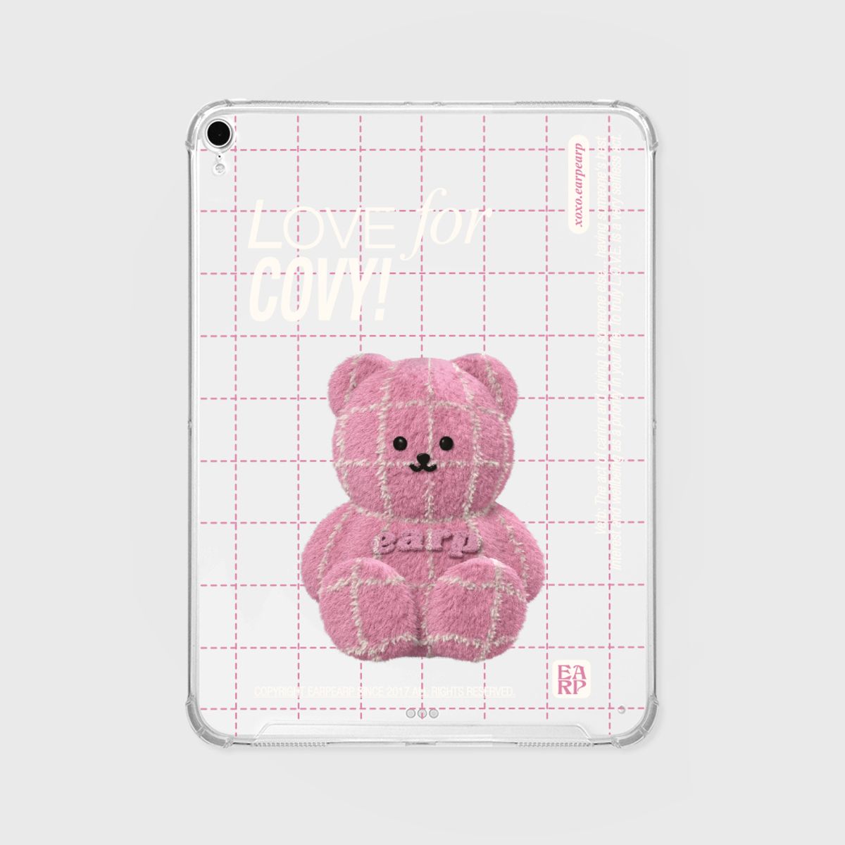 어프어프(EARPEARP) GRID FUR PINK COVY(아이패드-클리어하드)