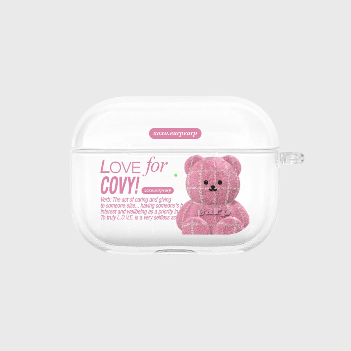 어프어프(EARPEARP) GRID FUR PINK COVY(에어팟프로-클리어하드)