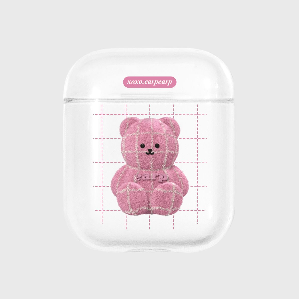 어프어프(EARPEARP) GRID FUR PINK COVY(에어팟-클리어)
