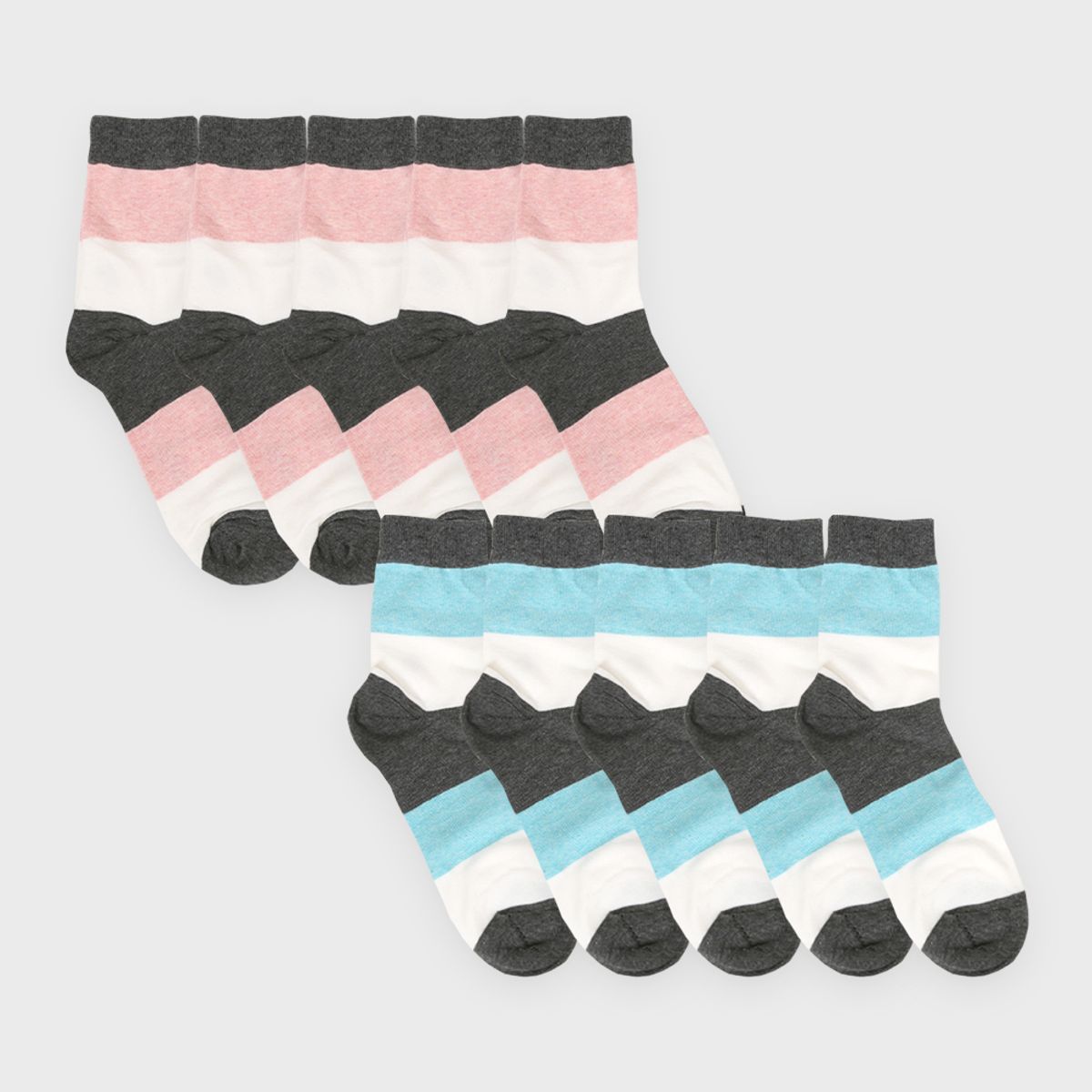 삭스에이(SOCKSA) [10PACK] 유니섹스 베이직 200N 쓰리톤 긴양말
