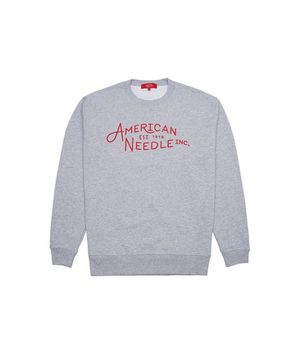 AN CREW NECK SWEAT SHIRT - MIXED GREY
