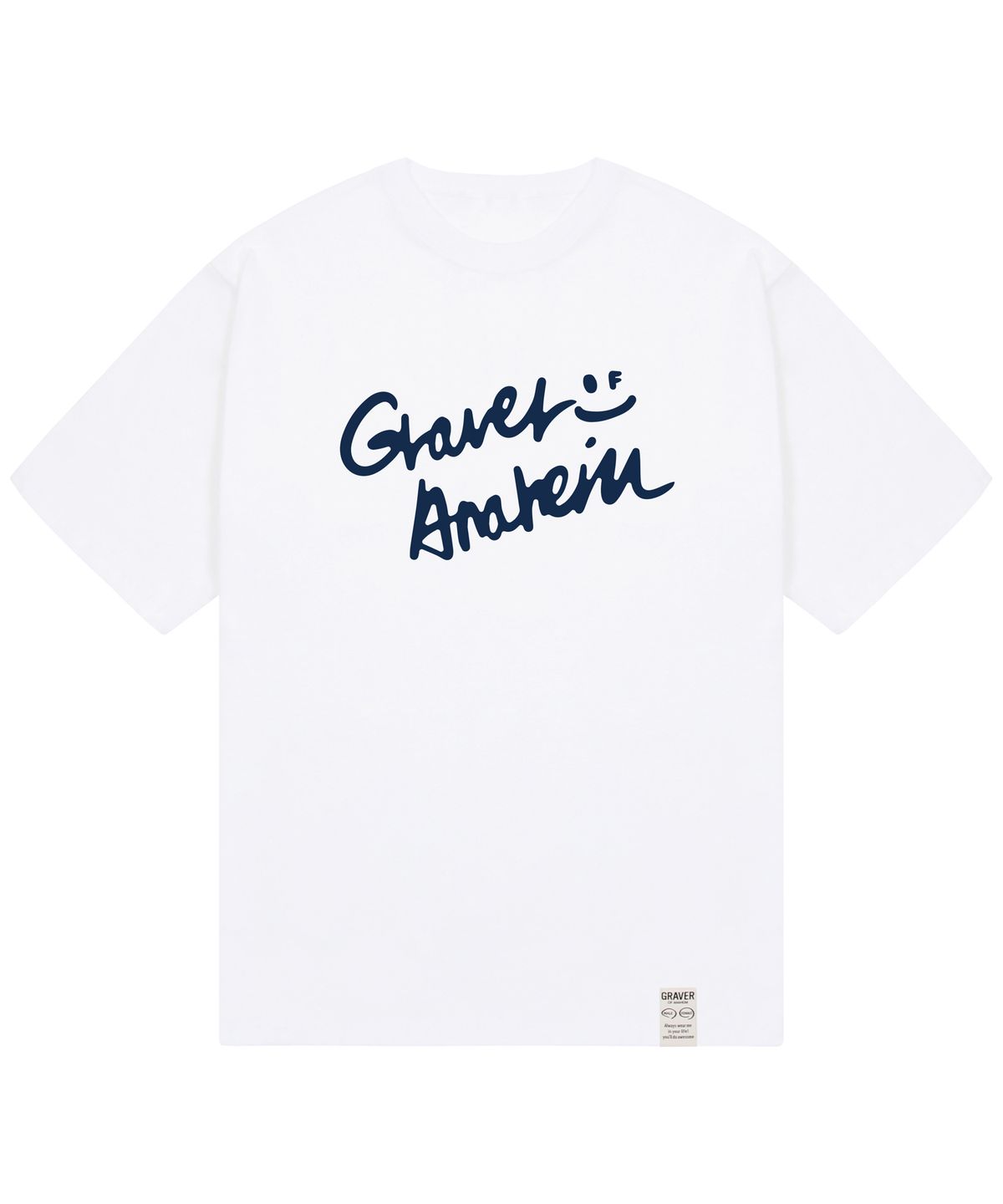 그레이버(GRAVER) [UNISEX]드로잉 로고 스마일 반팔티_화이트